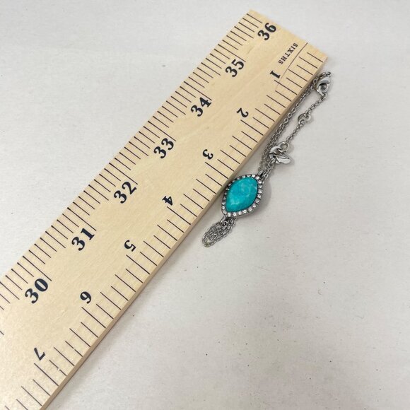 Chloe + Isabel Necklace & Bracelet Set Faux Turquoise Blue Pave Silver-Tone - Picture 7 of 7